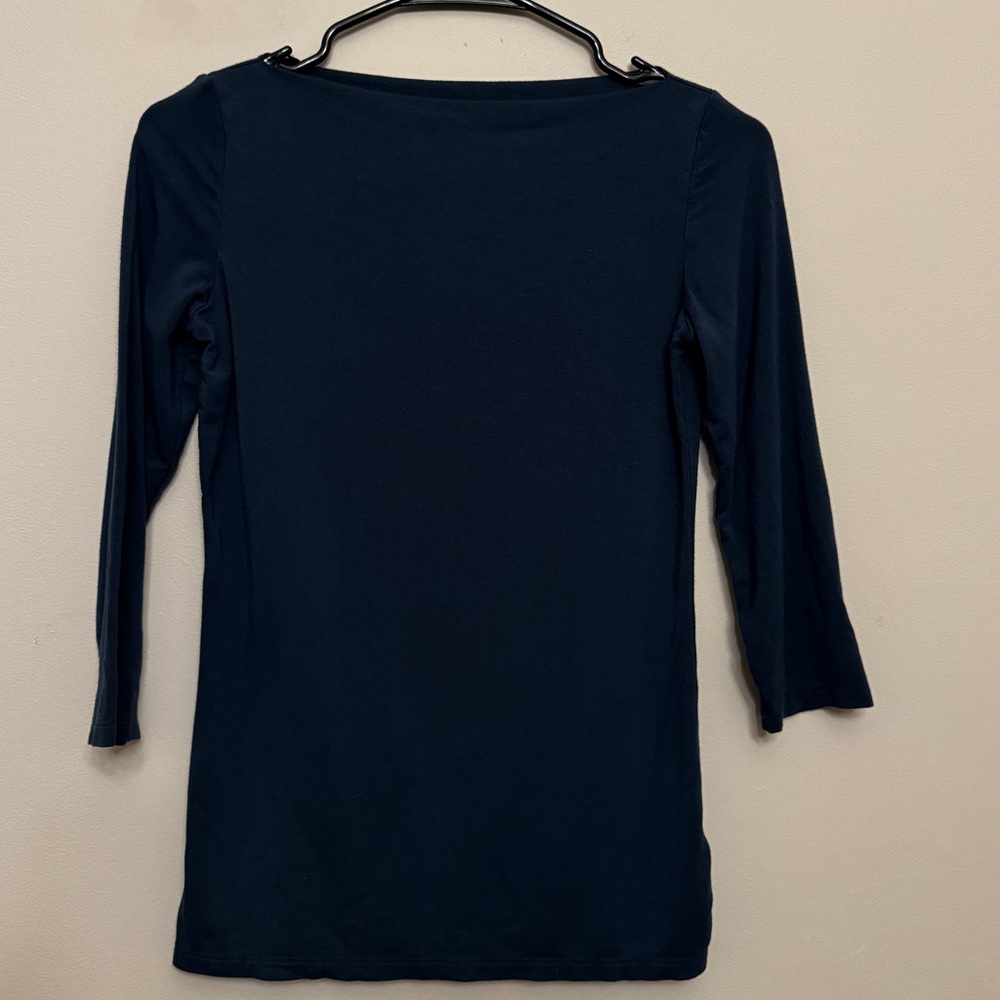 Adrienne Vittadini XS Blue Shirt 3/4 sleeve